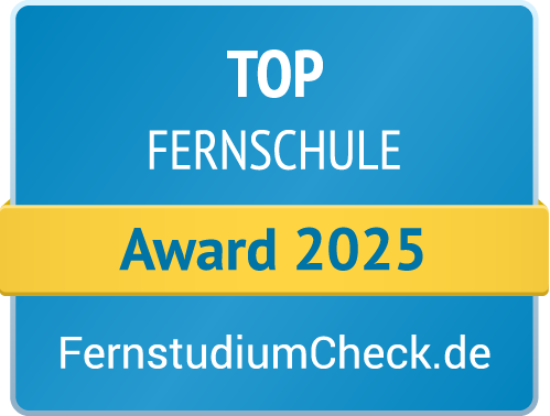 Siegel von FernstudiumCheck.de Award 2024: Top Fernschule