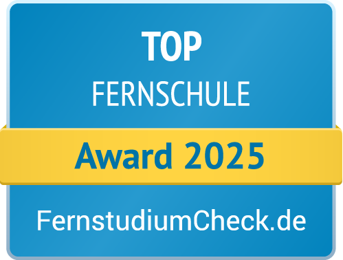 Siegel von FernstudiumCheck.de Award 2024: Top Fernschule